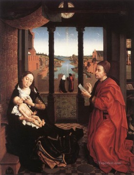 聖ルカ ロジャー・ファン・デル・ウェイデンの未年代の聖母の肖像画を描く Oil Paintings